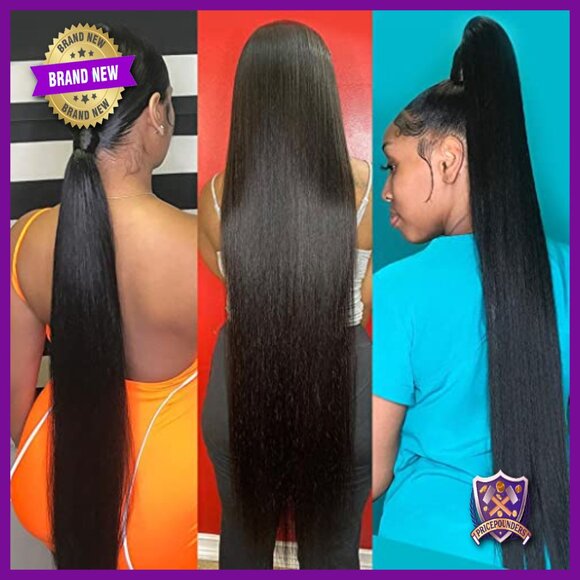 Brazilian Virgin Human Hair Extensions 4 Bundles 22-28 Inch Straight main image 4